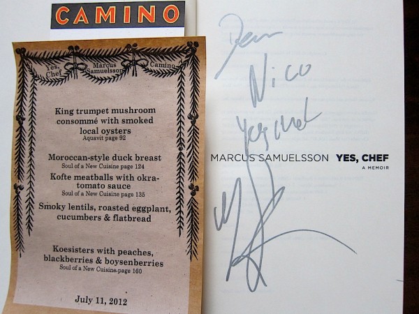 Camino Dinner with Marcus Samuelsson, July 11, 2012
