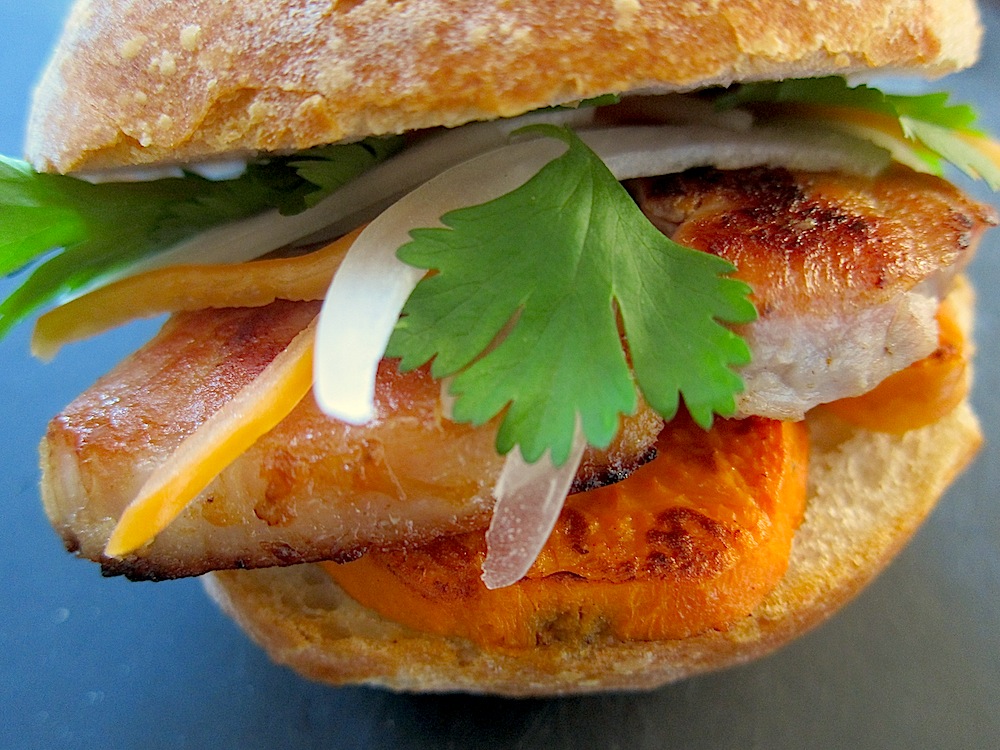 Pan con Chicharron, Braised Pork and Sweet Potato Sandwich