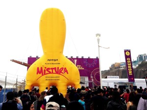 Mistura — giant fork at the entrance