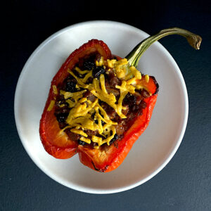 Baked Peppers Stuffed with Ground Beef